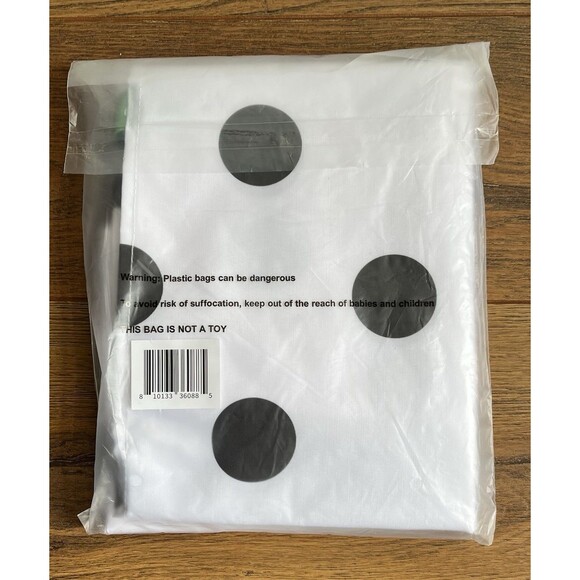 New Kate Spade Tote White Black Polka Dot 25" x 15" XLarge Shopping Tote - Picture 2 of 3